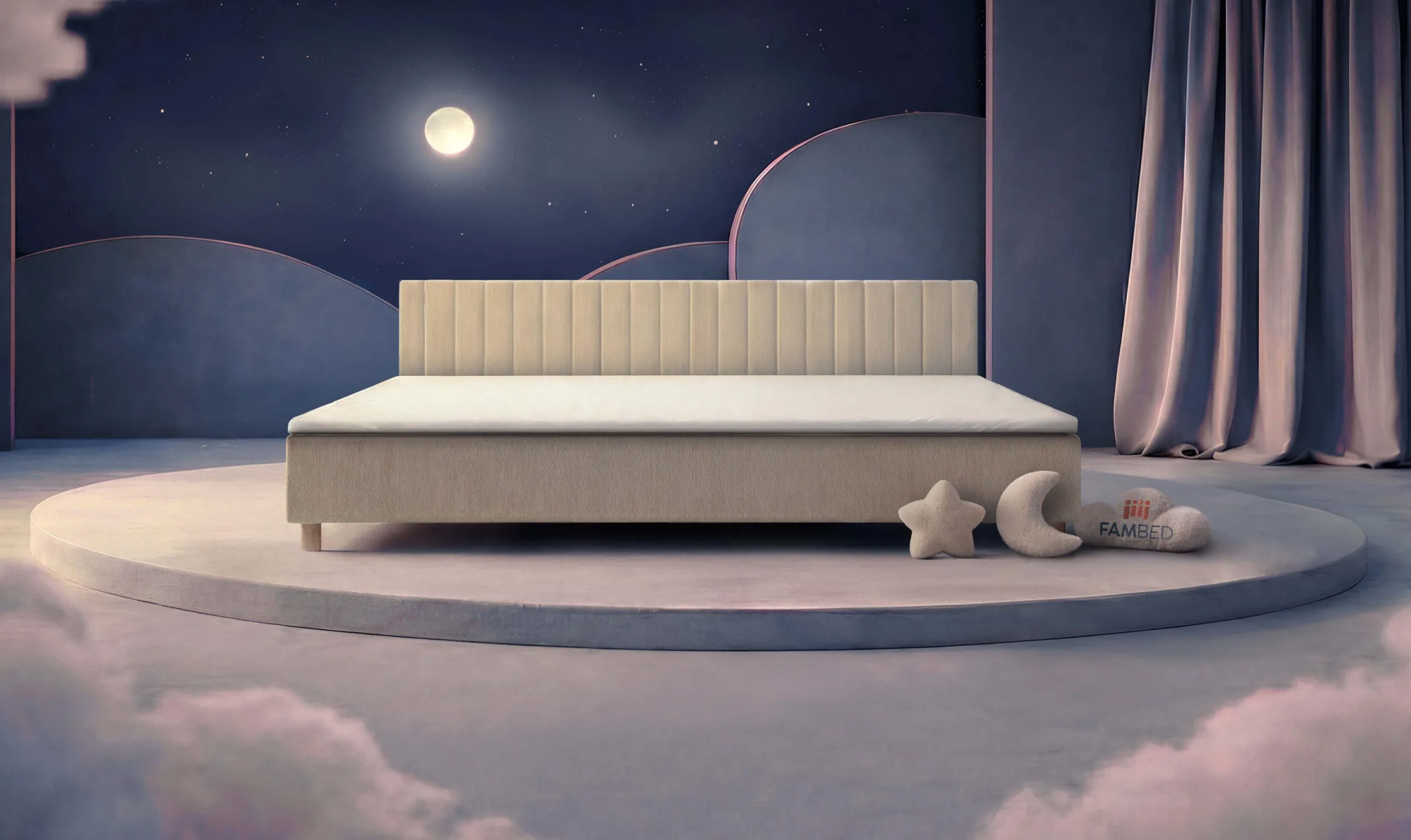 300 cm leveä FAMBED®-perhesänky etuviistosta kuvattuna