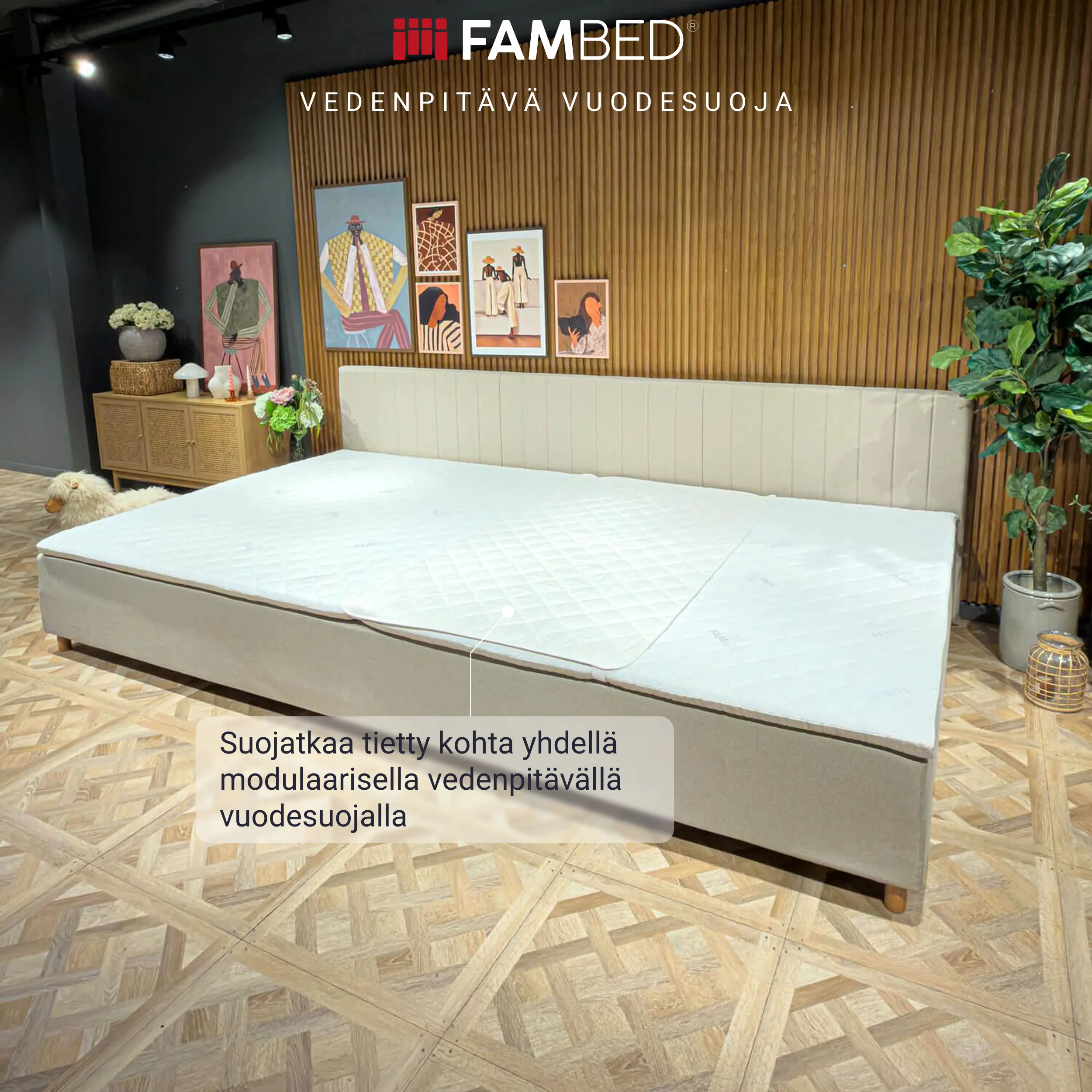 FamBed-patjansuoja yhden nukkumapaikan modulaariseen suojaukseen